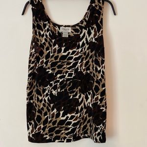 Chico’s Travelers collection tan/black/brown/white tank - size 1 (8 US)!